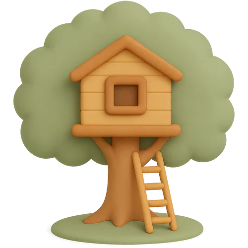 Livre enfant personnalisé sur la construction d'une cabane dans les arbres