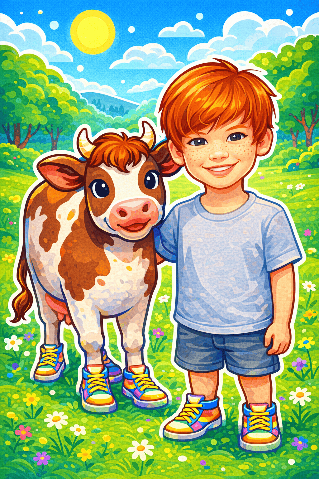 La vache aux baskets
