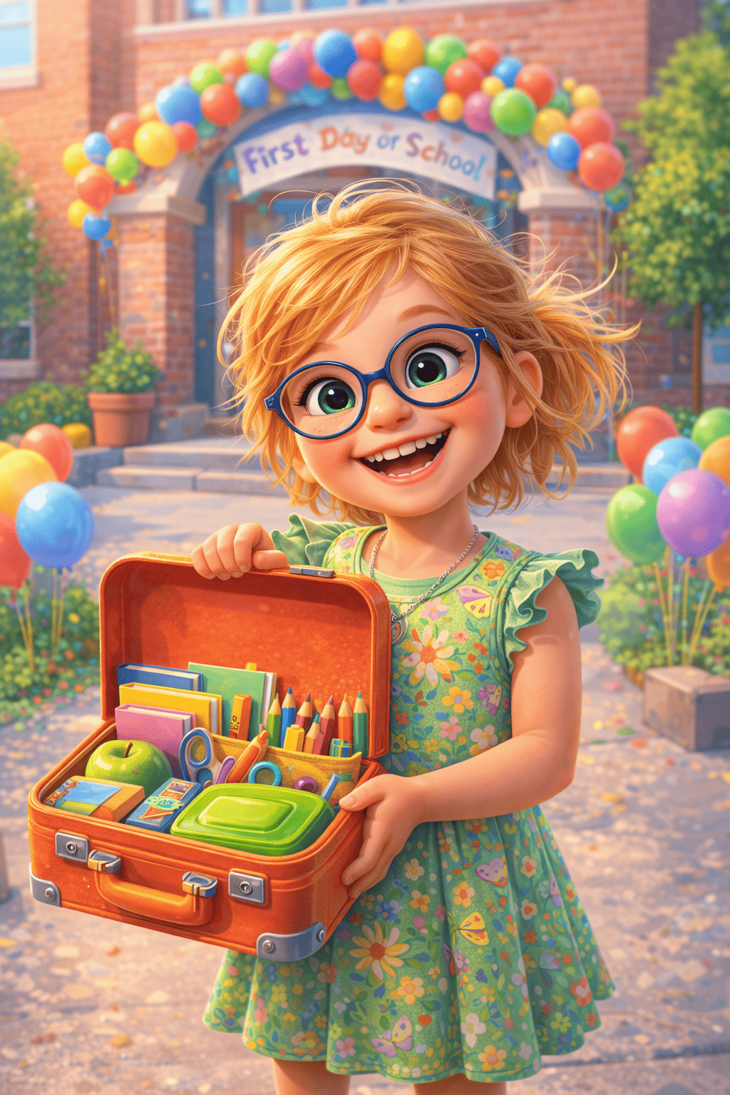 La valise de voyage pour le premier jour dÉcole