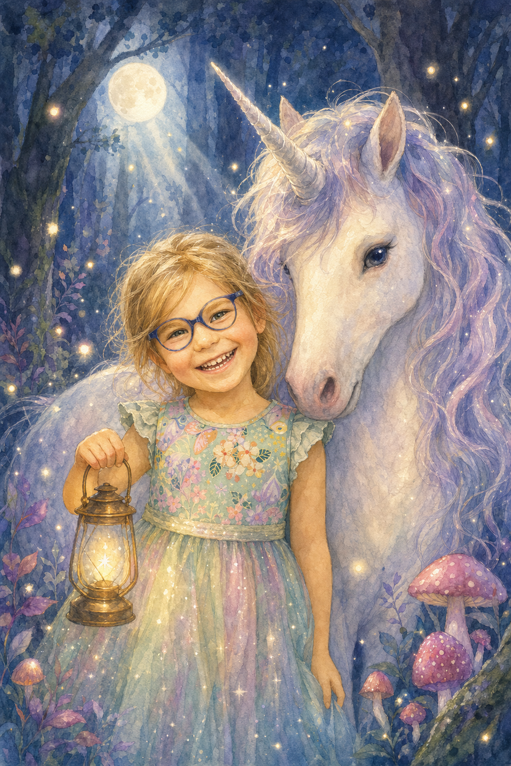   l’unicorne de la forêt de la lune
