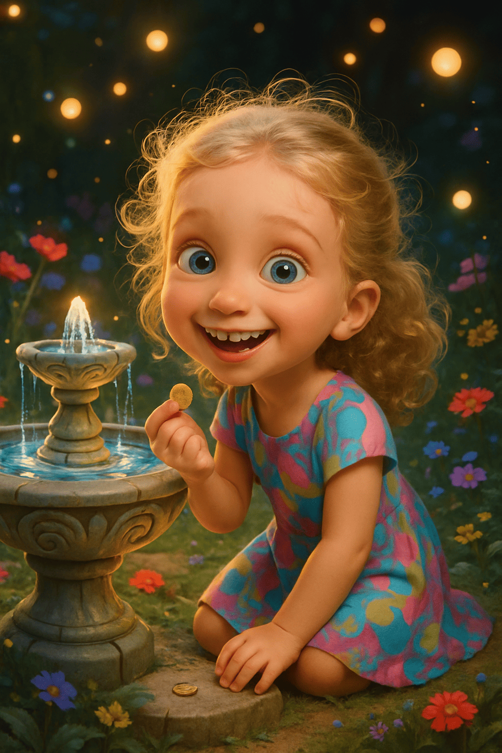 La fontaine des vœux enchantée