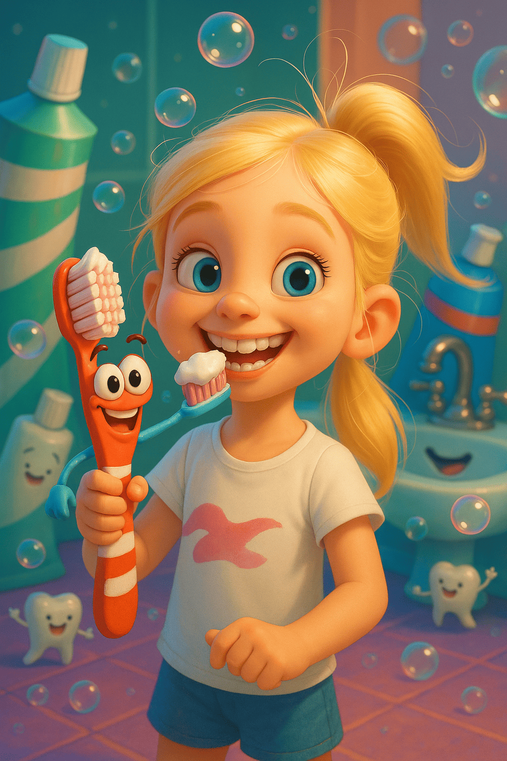 Aventures de brossage avec timmie brosse à dents